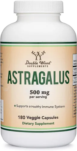 Vista 5 de Double Wood Supplements Astrágalo estimulante inmune 500 mg 180 cápsulas - Rico en flavonoides y polisacáridos - Sin OMG, sin gluten, probado por