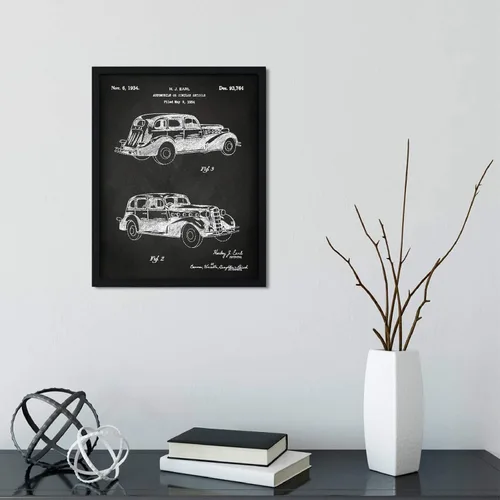 Vista 3 de Andaz Press Póster de decoración de pared con estampado de patente de pizarra, 8.5 x 11 pulgadas, aviones, trenes, automóviles, póster de patente