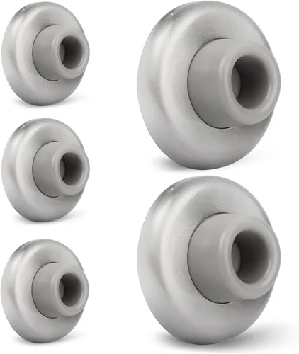 Vista 13 de Tope de Puerta de Pared Cóncavo Negro – Cubierta de Acero Inoxidable de 2-1/2" de Diámetro Exterior con Tope de Goma Negro de 1-1/8" – Fácil