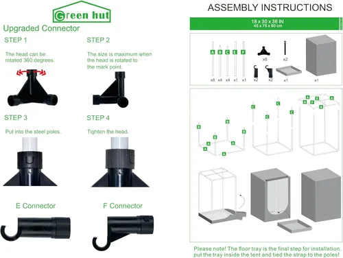 Vista 8 de Tienda de cultivo pequeña para plantas de interior de 18 x 30 x 36 pulgadas, tiendas de cultivo hidropónico Mylar para interiores, sala de cultivo
