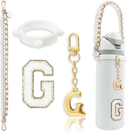 Vista 36 de Letter Handle Strap Accessories with Cute Initial Charm Compatible with Owala Water Bottle 24oz 32oz 40oz Owala Kids