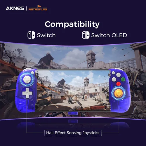 Vista 2 de AKNES RetroFlag Handheld Controller for Nintendo Switch and Switch OLED, Pro Controller One-Piece Joypad, Full-Size Ergonomic design, with