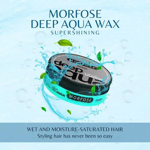 Vista 5 de Morfose Deep Aqua - Cera de gel para el cabello con 5 sujeciones flexibles brillantes y fuertes, gestiona los vuelos, trenzas y rizos, peinado