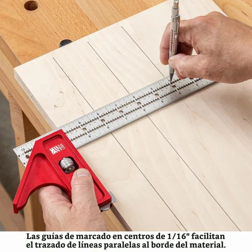 Vista 4 de Woodpeckers Sistema de Cuadrado Indexable, Cuadrado Combinado de 12 Pulgadas, Cuadrado de Carpintería Combo con Características Completas Estándar