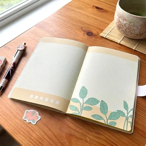 Vista 5 de KetA Diario de anime: cuaderno de diario kawaii lindo, diario estético japonés con cubierta acolchada y cierre de flores, 5 x 7 pulgadas (13x18CM)
