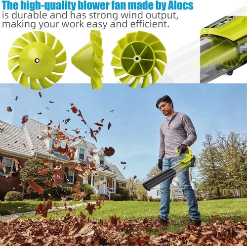 Vista 5 de Paquete de 2 ventiladores Alocs de repuesto para Ryobi - 18V One+ P2108 y P21081 soplador de hojas inalámbrico, parte # 529437004 reemplaza