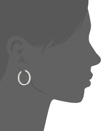 Vista 6 de Tienda Collection Platinum or Gold Plated Sterling Silver Inside-Out Hoop Earrings made with Infinite Elements Zirconia