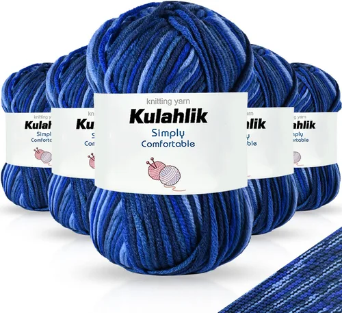 Vista 42 de Hilo acrílico de 8.82 oz (5 x 1.76 oz) para tejer, hilo de hilo degradado colorido, 5 rollos de madejas, perfecto para cualquier proyecto de 06