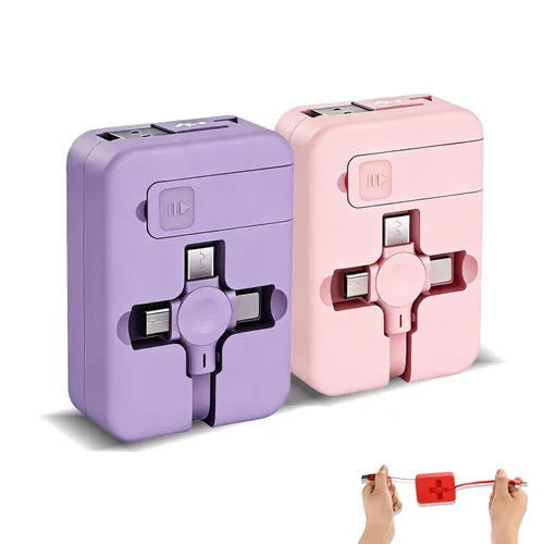 Vista 7 de Gartmost 6 unidades 3 en 1 retráctiles múltiples cargadores rápidos Cable a granel (3.28 pies) con USB C/Micro USB/L y soporte para teléfono