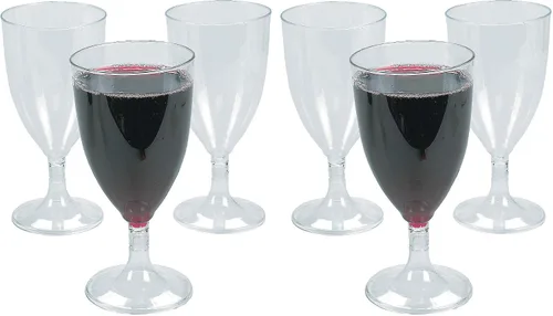 Vista 2 de Fun Express Copas de vino de plástico (25 tazas desechables) Suministros para fiestas y vasos a granel Vasos desechables, suministros para fiestas