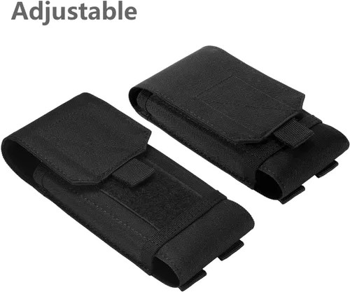 Vista 4 de Urvoix(TM) Bolsa Army Camo Molle negra para funda para celular tamaño L para llevar en el cinturón