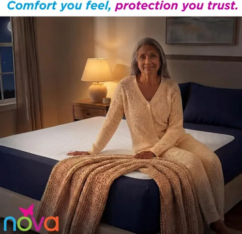 Vista 29 de NOVA Almohadilla interior impermeable reutilizable, capa superior suave 100% algodón, lavable para incontinencia y protector de colchón, súper
