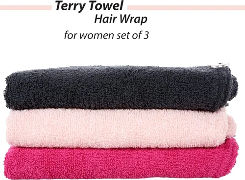 Vista 6 de Cacala Gorro de ducha de tela de rizo para mujer, toalla de lujo para el cabello, envolturas para el cabello sin encrespamiento para mujer, cabello