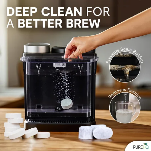Vista 8 de PUREHQ - Breville - Tabletas descalcificadoras para máquinas de café espresso y cafeteras Keurig - 24 tabletas descalcificadoras con 6 cartuchos