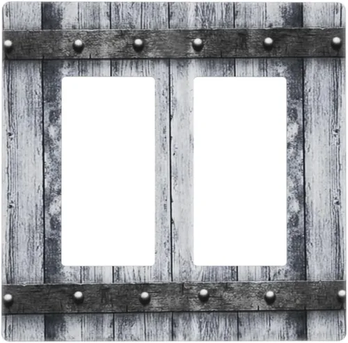Vista 45 de Taupe Beige Marrón Gris Abstracto Arte 1-Banda Interruptor de Luz Doble de Recepción Placa de Pared Toma Cubiertas Eléctricas Decorativas Modernas