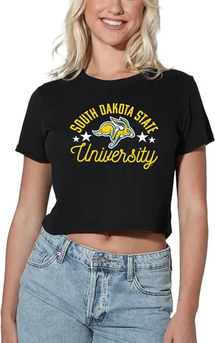Vista 10 de Colección oficial de camisetas con diseño de mascota desgastada para mujer, color negro Grizzlies del estado de Adams