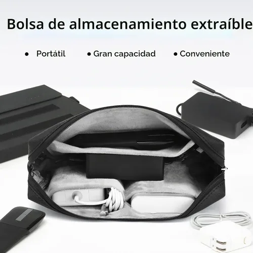 Vista 4 de Omnpak Funda para Microsoft Surface Pro 11/10/9 de 13", con bolsillo para Negro con bolsa de accesorios