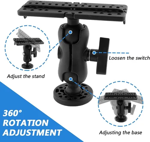 Vista 3 de CALIDAKA Base de montaje para buscador de pescado, rotación de 360 grados, soporte electrónico marino universal para barco