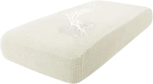 Vista 61 de Fundas impermeables para sofá seccional, fundas de cojín antideslizantes para sofá Ajuste seccional en forma de L, tela jacquard elástica, parte