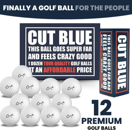 Vista 4 de Pelotas de golf azul cortadas, 4 piezas de uretano (una docena)