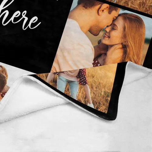Vista 4 de Manta personalizada con imagen, tu texto aquí, 10 fotos, mantas de imágenes personalizadas para adultos, familia, papá, mamá, parejas, manta