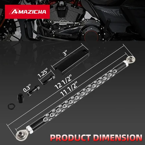 Vista 3 de Amazicha Engranaje de palanca de cambios para motocicleta, color negro, compatible con Harley Davidson Softail Dyna Touring Street Glide Electra