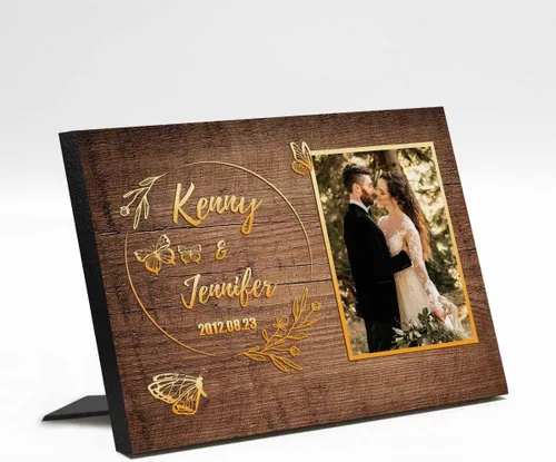 Vista 13 de Marco de fotos de boda personalizado con nombre de foto, regalos de boda personalizados para parejas, marco de fotos de boda personalizado, regalo