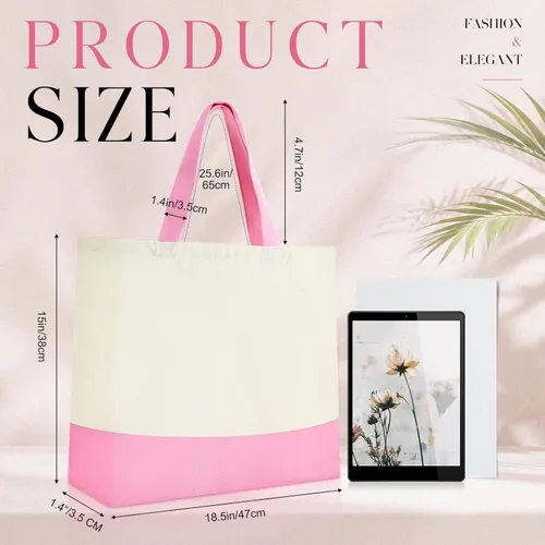 Vista 2 de Epakh Bolsas de lona a granel de 18.5 x 15 pulgadas Rosa