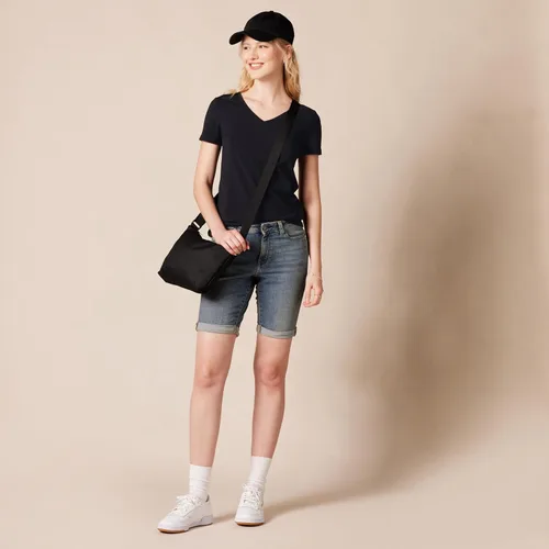 Vista 5 de Tienda Essentials Women's Regular-Fit Short-Sleeve T-Shirt (Crewneck and V-Neck Options), Multipacks