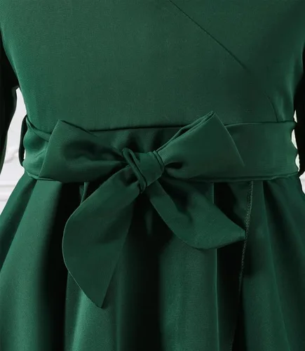 Vista 4 de Kionio Vestido elegante de manga larga para niñas con cremallera 4-13 años