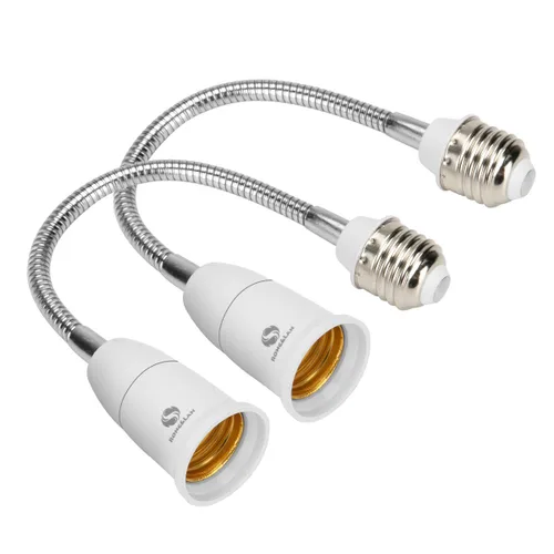 Vista 7 de RONG&LAN - Extensor de enchufe de luz E26/E27, 180 grados de flexión, adaptador extensor de enchufe, extensión ajustable E26/E27 a E26/E27