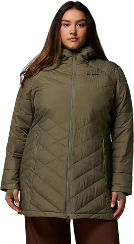 Vista 5 de Columbia Chaqueta larga con capucha Heavenly para mujer Verde (Stone Green)