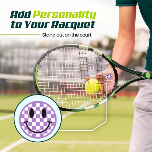 Vista 2 de Tennis Racket Dampener - Cute Designs - Vibration & Noise-Reducing Tennis Shock Absorber for Racquets - Secure, Easy-Install Accessories for Players