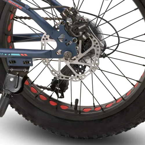 Vista 7 de Hiland - Bicicleta de montaña con neumáticos gruesos de 20 pulgadas para niños y niñas de 5 años en adelante, Shimano de 7 velocidades, freno