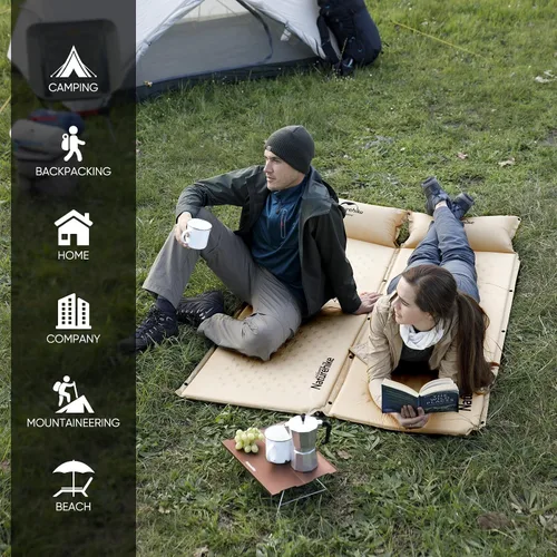 Vista 7 de Naturehike Almohadilla de dormir autoinflable, almohadilla de campamento ultraligera de espuma viscoelástica con almohada, inflado rápido