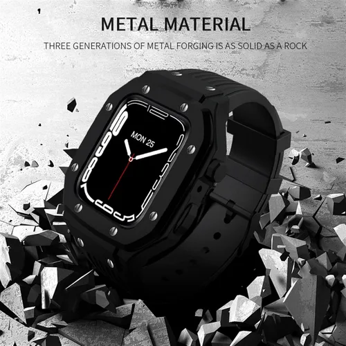 Vista 4 de Funda para Apple Watch Band Series 8 de aleación de 1.732 pulgadas, 1.654 pulgadas, 1.732 pulgadas, 1.732 pulgadas, accesorios de reloj de goma