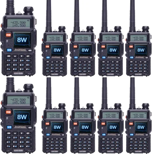 Vista 9 de Baofeng UV-5R - Radio bidireccional de doble banda, radioaficionado de mano de largo alcance, walkie talkies, paquete de 10 para adultos, gestión