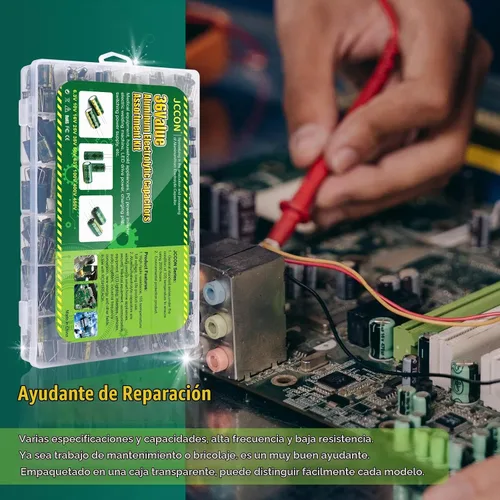 Vista 5 de 925Pcs 36Values Aluminio Electrolítico Capacitor Surtido Kit Lowesr Capacitores Surtidos Kits 1uF 4.7uF 10uF 22uF 47uF 100uF 220uF 330uF 470uF 680uF