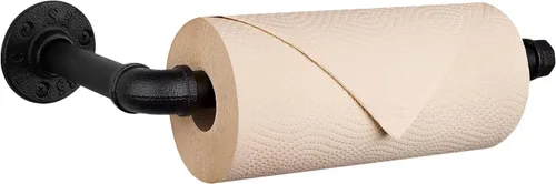 Vista 8 de Livabber Portarrollos de papel higiénico de tubo industrial, estilo vintage, soporte de pared para baño, sala de estar y cocina