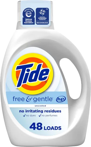 Vista 26 de Tide Free & Gentle - Detergente líquido suave para ropa, 64 cargas