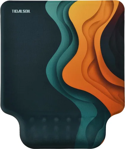 Vista 10 de TIDALSOIL Alfombrilla de mouse ergonómica con soporte de muñeca con base de poliuretano antideslizante, alfombrilla de mouse de espuma viscoelástica