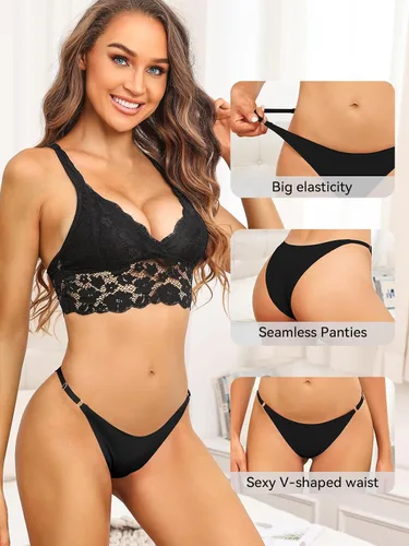 Vista 3 de SHEKINI Bragas hipster para mujer, ropa interior ajustable sin costuras para mujer, paquete de 6