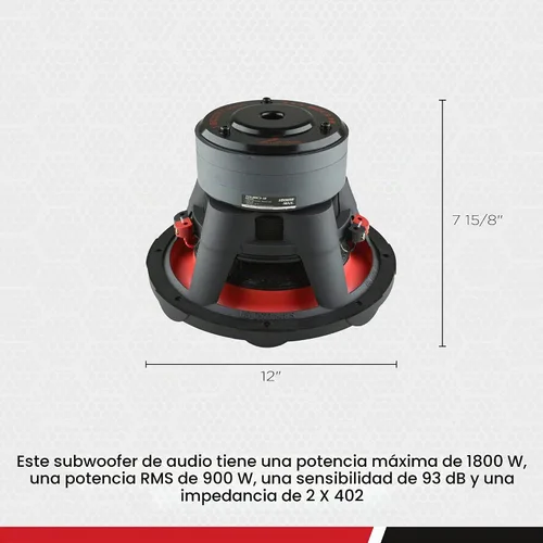 Vista 4 de Audiopipe Subwoofer para coche TXXBD312 de 1800 vatios