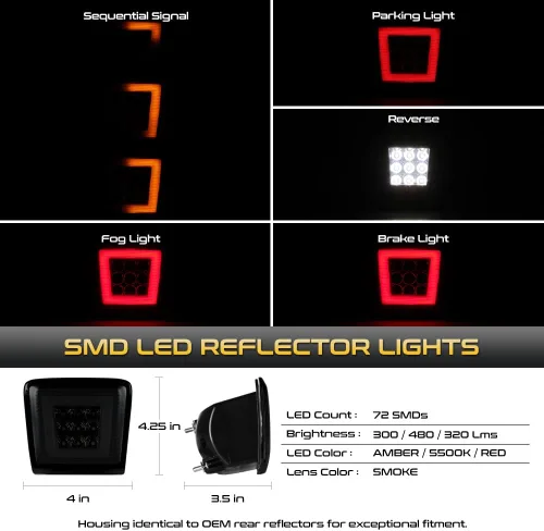 Vista 2 de VIPMOTOZ Switchback secuencial LED antiniebla trasera, marcha atrás, luces de freno, reflector, compatible con Nissan Z34 370Z Fairlady Z, lente