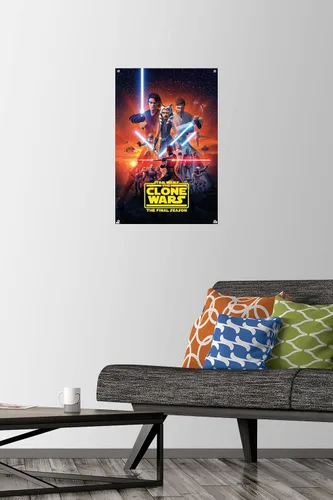 Vista 2 de Trends International Star Wars: The Clone Wars - Póster de pared de arte clave de la temporada 7, 14.72 x 22.37 pulgadas, paquete de póster premium