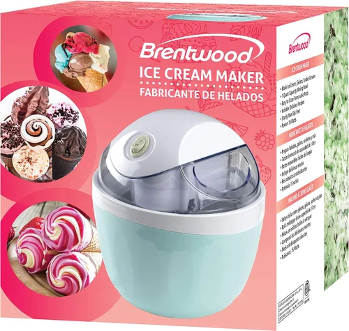 Vista 2 de Brentwood TS-1410BL Máquina para hacer helados y sorbetes de 1 cuarto de galón, yogur congelado, gelato y natillas, azul