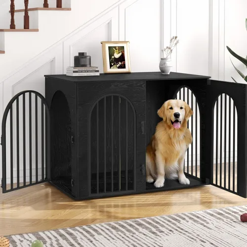 Vista 16 de Hzuaneri Jaula de Madera para Perros de 26.8'', Muebles de Jaula para Perros de Interior, Jaula para Perros Pequeños, Jaulas de Servicio Pesado