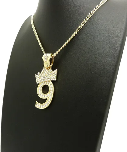 Vista 6 de Shiny Jewelers USA COLGANTE CUBANO DE CADENA CUBANA DE 3 mm24" PARA HOMBRES, Metal, Circonia cúbica