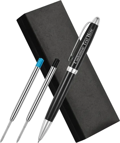 Vista 8 de OXYEFEI Bolígrafo de lujo, bolígrafos de lujo personalizados para oficina de negocios, bolígrafo ejecutivo con 2 lugares para grabar texto