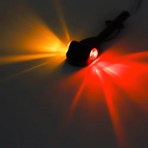 Vista 4 de Partsam 2 luces LED rojas/ámbar para guardabarros de remolque, luz de marcador de liquidación LED delantera y trasera, lente transparente, luces